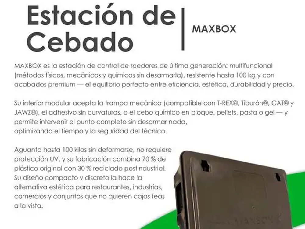 Ficha de la estación de cebado MaxBox publicada por FumiCenter