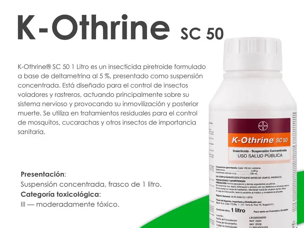 Ficha del insecticida K-Othrine SC 50 publicada por FumiCenter