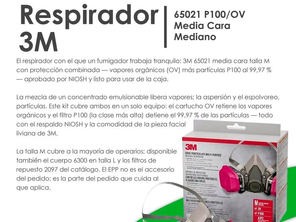 Ficha del respirador 3M de media cara publicada por FumiCenter