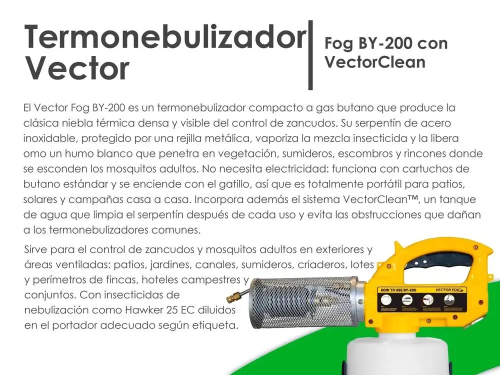 Ficha del termonebulizador Vector Fog BY-200 publicada por FumiCenter