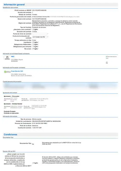 Soporte documental: Registraduría Nacional — FumiCenter, Santa Marta